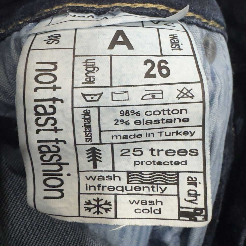 Slo Not Fast 90s Straight High Jeans Dark Wash Wide Leg Denim 00 Eco Friendly View 3